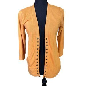 Zenana Outfitters Snap Front Long Sleeve Cardigan Women’s Mustard Yellow Gold Sz